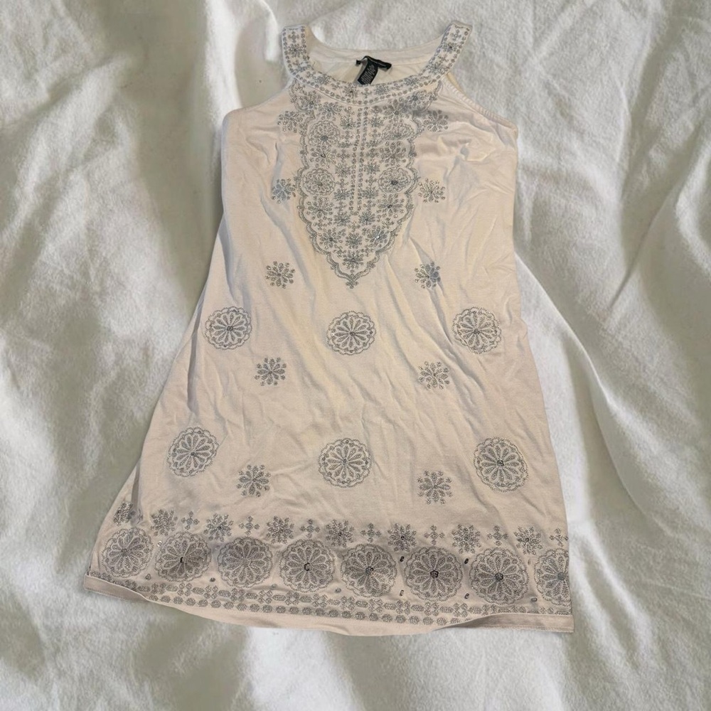 INC International Concepts White and Silver Embellished Dress - Picture 2 of 4